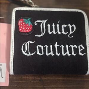 Juicy Couture White and Black Wallet with Pink Accents